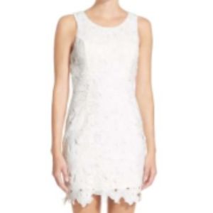 ASTR white textured floral body-con dress